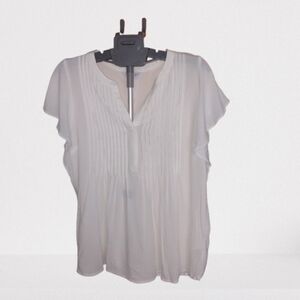 NEW Liverpool Los Angeles White Pleated Blouse M